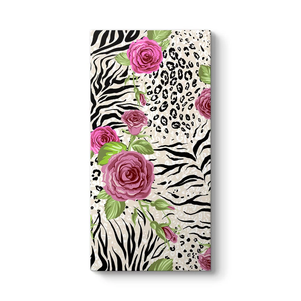 Zebra Desenli Gül Tablosu - Model 7